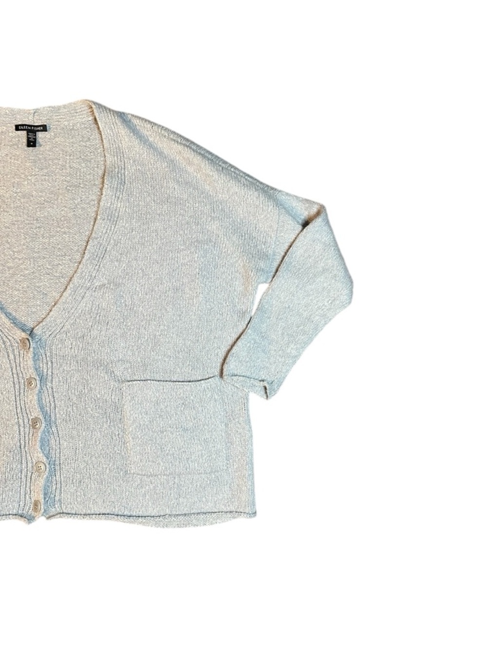 Eileen Fisher Light Blue V-Neck Knit Cardigan Sweater 1x - Picture 3 of 6